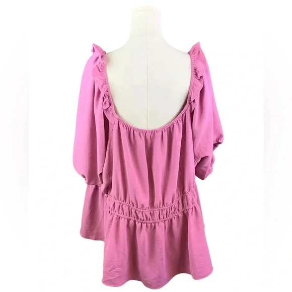 Nine West Mauve Blouse with Cinched Waist and Detail at Neck (Size 3X) - Picture 2 of 2